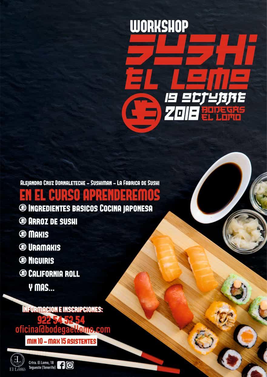 Taller de Sushi, en Bodegas El Lomo, el próximo 19 de octubre