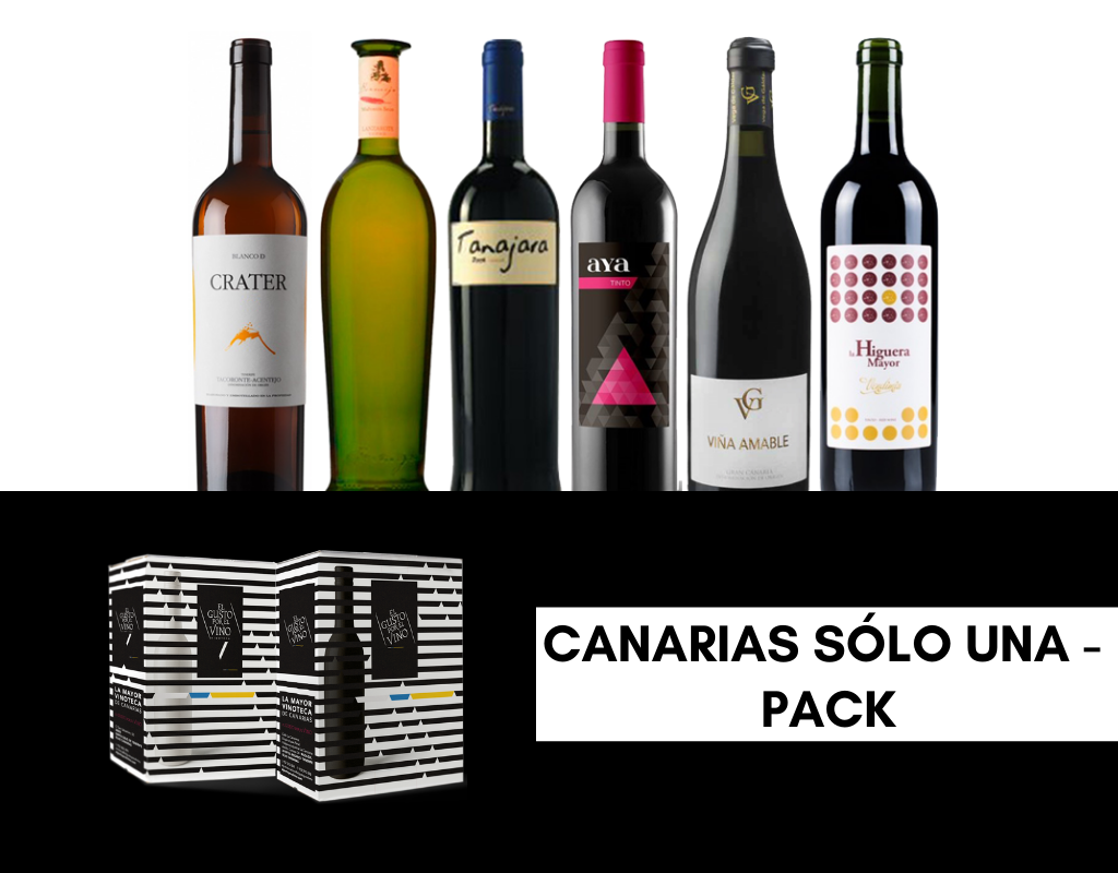 CANARIAS SÓLO UNA. Pack promocional por el día de Canarias de la Vinoteca El Gusto por El Vino